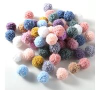 HERZWILD Pompons 100pcs Colorful Bomb Balls Fluffy Plush Balls Pom Pom Set for Crafting DIY Creative Craft (A-2.0cm)
