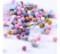 HERZWILD Pompons 100pcs Colorful Bomb Balls Fluffy Plush Balls Pom Pom Set for Crafting DIY Creative Craft (A-1.5cm)