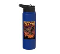 Hes from Texas I can Tell Owl Desert Night Lone Star State Stainless Steel Insulated Water Bottle