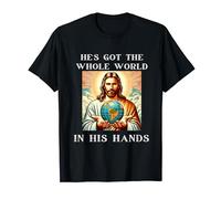He's Got The Whole World In His Hand, Christian, Jesus God T-Shirt
