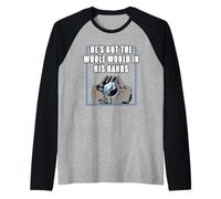He's Got The Whole World is in His Hands Raglan Baseball Tee