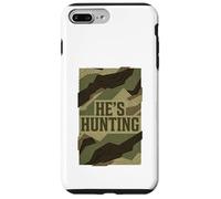 He's Hunting Camo Pattern Vintage Proud Hunter Wife Mom Case for iPhone 7 Plus/8 Plus