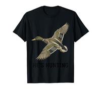 He's Hunting Camo Target Vintage Mallard Duck Hunter Wife T-Shirt