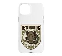 He's Hunting Wild Boar Hunters Wife Tracking Hog Womens Case for iPhone 15 Plus