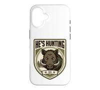 He's Hunting Wild Boar Hunters Wife Tracking Hog Womens Case for iPhone 16