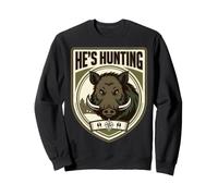 He's Hunting Wild Boar Hunters Wife Tracking Hog Womens Sweatshirt