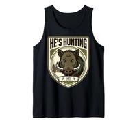 He's Hunting Wild Boar Hunters Wife Tracking Hog Womens Tank Top