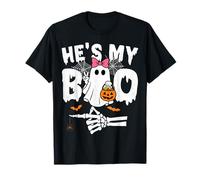 He's My Boo Matching Couple Halloween Couples She's My Boo T-Shirt