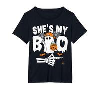 He's My Boo Matching Couple Halloween Couples She's My Boo T-Shirt, Women's Plus, Black, 3X