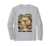 He's Not Here, He Has Risen, Christian Easter Bible Verse Long Sleeve T-Shirt