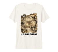 He's Not Here, He Has Risen, Christian Easter Bible Verse Premium T-Shirt