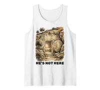 He's Not Here, He Has Risen, Christian Easter Bible Verse Tank Top
