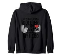 He's Not Just A Soldier He's My Son 4th Of July Zip Hoodie
