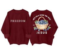 He's On A Work Trip With Jesus Sweatshirt Christian Religious Faith Jesus Freedom Shirt Unisex Claret