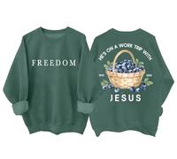 He's On A Work Trip With Jesus Sweatshirt Christian Religious Faith Jesus Freedom Shirt Unisex Green