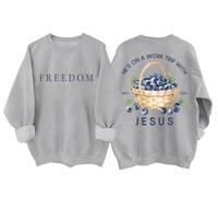 He's On A Work Trip With Jesus Sweatshirt Christian Religious Faith Jesus Freedom Shirt Unisex Grey