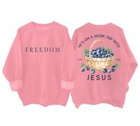 He's On A Work Trip With Jesus Sweatshirt Christian Religious Faith Jesus Freedom Shirt Unisex Pink