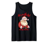 He's on The List not Mine Santa Funny Christmas Tank Top