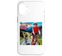 He's Slower Than He Looks Woman Cyclist Case for iPhone 16 Plus