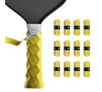 Hesacore Hesatac Overgrip Tape - 12 Pack - Yellow - for Pickleball, Padel & Tennis - Sweat Absorbing, Soft, Anti-Slip, Stretchable Overgrip