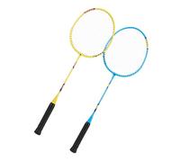 Hesaohuk Badminton Racket, Double Shuttlecocks Racquet Set, Light Weight Oval Sports Racket Iron Enduring for 2 Player Outdoor Backyard Games