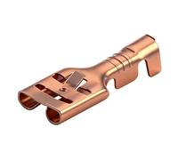 Heschen 100 Pcs Spade Crimp Terminals, 6.3mm, Brass, Non-Insulated, for Cables 1-1.5 mm²