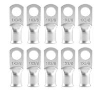 Heschen 10Pcs 1x3/8 Wire Lugs Copper Ring Terminals 1 AWG 40mm² 3/8" M10 Bolt