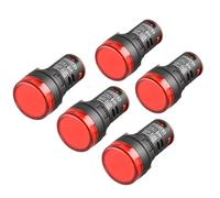 Heschen 22mm LED Indicator Pilot Light, AD16-22D/S, 24VDC 20mA, Red Light Colour, 5Pack