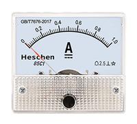 Heschen 85C1-1A Rectangle Panel Mounted Current Meter Ammeter Tester DC 0-1A Class 2.5 White