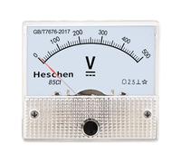 Heschen 85C1-500V Rectangle Panel Mounted Voltage Meter Voltmeter Tester DC 0-500V Class 2.5 White