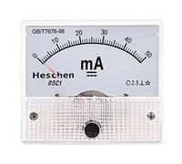 Heschen 85C1-50mA Rectangle Panel Mounted Current Meter Ammeter Tester DC 0-50 mA Class 2.5 White