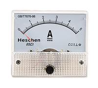 Heschen 85C1-5A Rectangle Panel Mounted Current Meter Ammeter Tester DC 0-5A Class 2.5 White