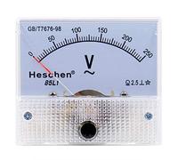 Heschen 85L1-250V Rectangle Panel Mounted Voltage Meter Voltmeter Tester AC 0-250V Class 2.5 White