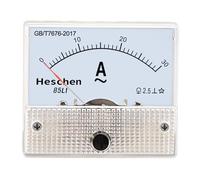 Heschen 85L1-30A Rectangle Panel Mounted Current Meter Ammeter Tester, AC 0-30A, Class 2.5, White