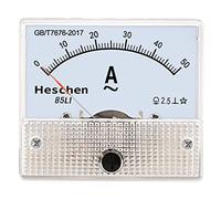 Heschen 85L1-50A Rectangle Panel Mounted Current Meter Ammeter Tester, AC 0-50A, Class 2.5, White