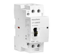 Heschen AC Contactor Manual Control Switch CT1-63M/20 63A 2P 2NO 220V | 35mm DIN Rail Mounting, ac-7a rating, 250v ue 500v ui insulation, manual override handle for quick failure diagnosis