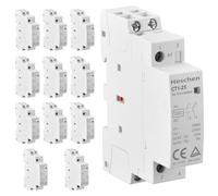 Heschen CT1-25 Modular AC Contactor 25A 2NO 220V/230V 35mm DIN Rail 12-Pack | TÜV & CE certified. 12-pack 220V/230V contactors. <40dB noise. Value bulk set for multi-zone panels & automation.