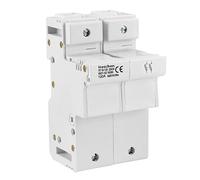 Heschen Cylindrical Fuse Holder Base, RT18-125(RO17), 100A AC690V, 2 Pole, 35mm DIN Rail Mounting, for RT18 RO17 22 x 58mm Fuse, CE Listed