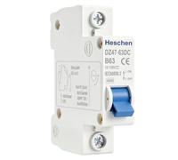 Heschen DC Miniature Circuit Breaker, DZ47-63DC, 1P DC 12-125V 63A, Electric Vehicle Circuit Breaker, 35mm DIN Rail Mounting