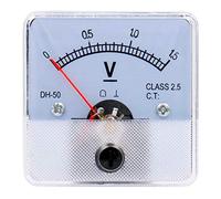 Heschen DH-50 Rectangle Panel Mounted Voltage Meter Voltmeter Tester DC 0-1.5V Class 2.5 White