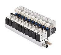 Heschen Electrical Pneumatic 10 Solenoid Valve, 3V210-08, AC220V, PT1/4, 3/2 Way, Manifold Base Muffler Quick Fittings Set