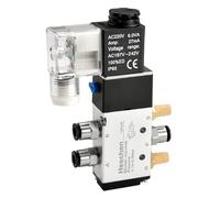 Heschen Electrical Pneumatic Solenoid Valve 4V210-06 12VDC PT1/8 5 Way 2 Position Single Coil Pilot-Operated Electric CE with Fittings and Muffler