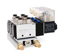 Heschen Electrical Pneumatic Triple Solenoid Valve 4V210-08 AC 220V PT1/4 5 Way 2 Position Manifold Base Muffler Quick Fittings Set