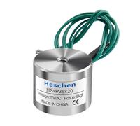 Heschen Electromagnet Magnet Solenoid P25/20, OD 25mm, DC 5V, 4W, 5Kg/11 lb