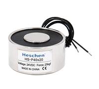 Heschen Electromagnet Magnet Solenoid P40/20, OD: 40mm, DC 24V, 25Kg/55lb