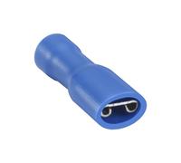 Heschen Female Quick Disconnects Vinyl Fully Insulated, FDFD2-187, 4.8 x 0.5mm, Cable Terminal for 1.5-2.5mm² (16-14 AWG), Blue, 100Pack