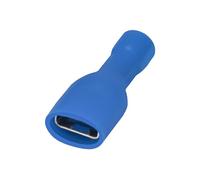 Heschen Female Quick Disconnects Vinyl Fully Insulated, FDFD2-250, 6.3 x 0.8 mm Cable Terminal, for 1.5-2.5mm² (16-14 AWG), Blue, 100Pack