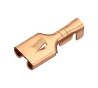 Heschen female spade quick splice crimp terminals 6.3mm crimp connector non insulated 100 pcs