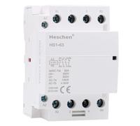 Heschen Household AC Contactor, HS1-63, Ie 63A, 4 Pole 2NO 2NC, AC 24V Coil Voltage, 35 mm DIN Rail Mount