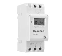 Heschen LCD Programmable Timer Relay THC15A AC 230V 16A SPST 35mm DIN Rail | Features 28 ON/OFF settings countdown mode.Fits 230V automated control. Digital Weekly switch